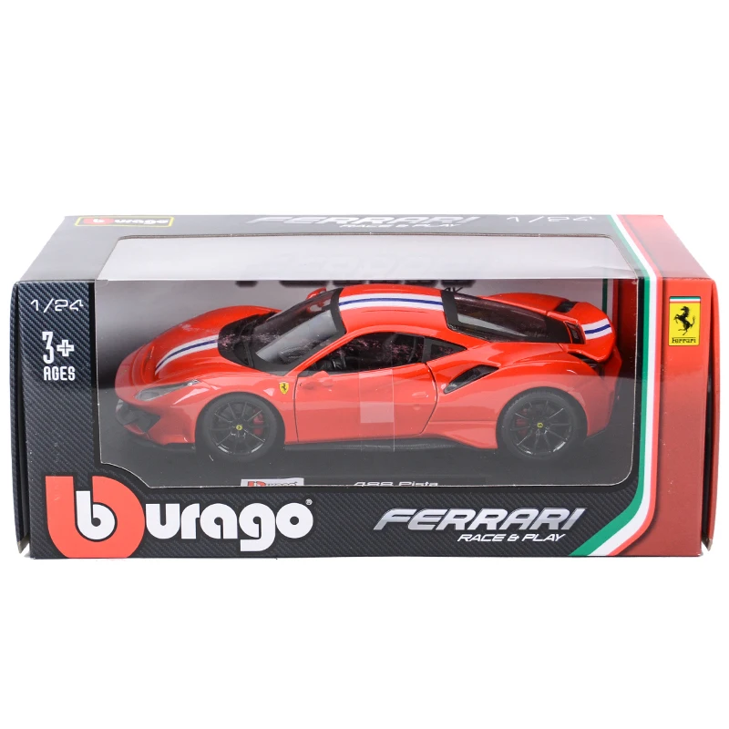 Bburago 1:24 Ferrari 488 PIsta Sports Car Static Die Cast Vehicles Collectible Model Car Toys 5