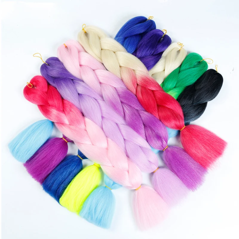 

High Temperature Resistant African Big Braid Braided Reggae Dreadlocks Color Gradient Synthetic Braiding Hair