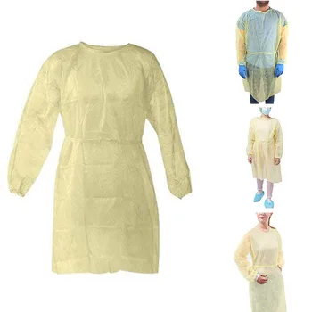 

10pcs/set Disposable Isolation Gown Non-woven Security Protection Suit Dust-proof Isolation Clothes Labour Suit Security Protect