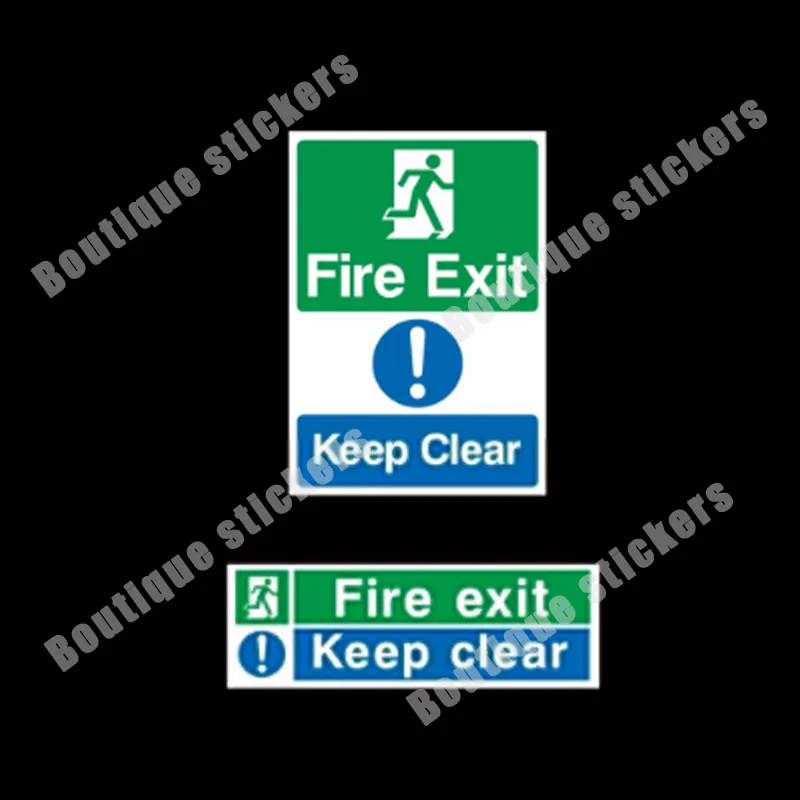 

4X Fire Exit Keeps Transparent Emergency Exit Sign Sticker Practical Sticker Hot Sale High Quality Waterproof and Sunscreen