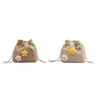 

Fashion Straw Small Bag Wild Cross-Body Bag Small Fresh Fairy Bucket Woven Bag