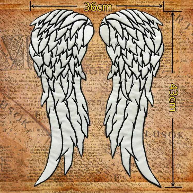 Large DIY Luminous Patches The Walking Dead Governor Daryl Dixon Angel Wings Motorcycle Embroidery Safety Effect