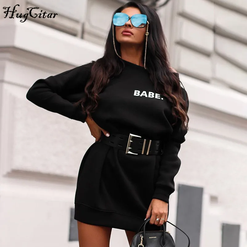  Hugcitar 2019 long sleeve letters print baggy sweatshirts autumn winter women christmas party outfi