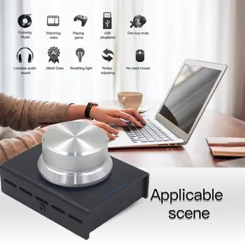 

Lossless Speaker Audio Multimedia Volume Controller Metal Multipurpose Mini Tablet One Key Mute Adjuster USB Knob for Computer