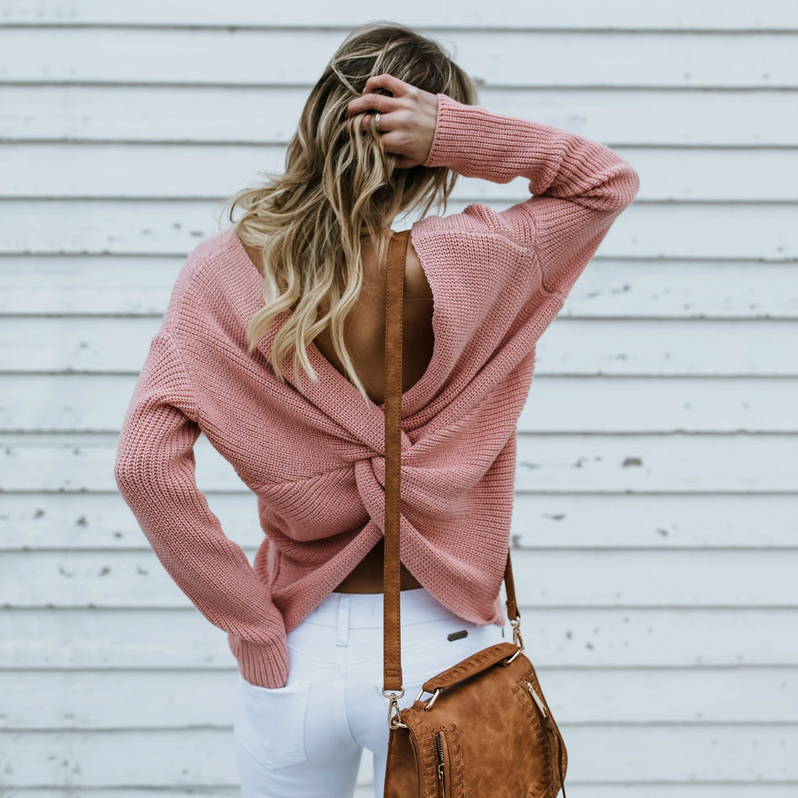 Pink Модная женская осенняя и зимняя рубашка для беременных, вязаный свитер с длинными рукавами, свитер для беременных женщин, уличная одежда - Цвет: Pink