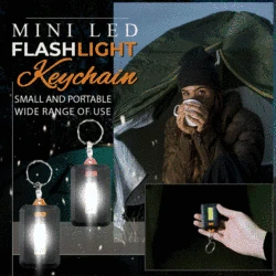 4Pcs Small LED Flashlight Keychain Key Chain COB Light Battery Power Mini 3 Light Mode Portable Pocket Fishing Walking Camping