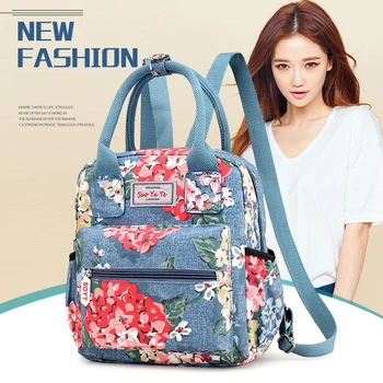 

Women's Classic Floral Printed Travel Backpack For Women Canvas School Backpack For Teenager 2019 Large Capacity Backpack Female