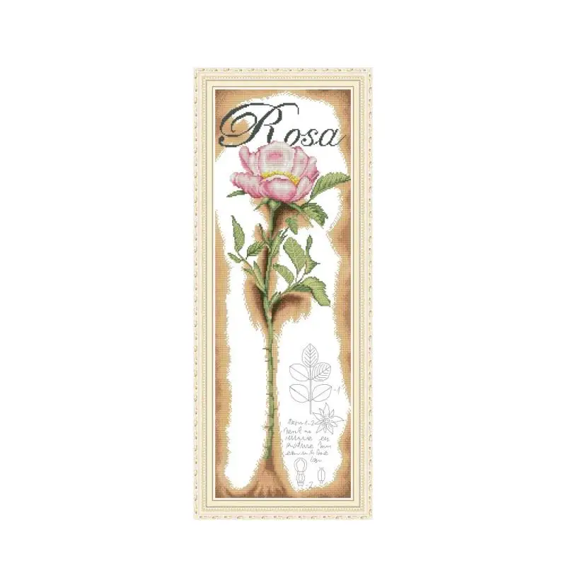 

A pink rose cross stitch kit aida 14ct 11ct count print canvas cross stitches needlework embroidery DIY handmade