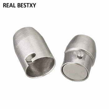 

20pcs/lot engrave logo hole:5/6/8mm Leather Cord End Cap/ Magnetic Clasp With Locking Mechanism,Connector For Bracelet Necklace