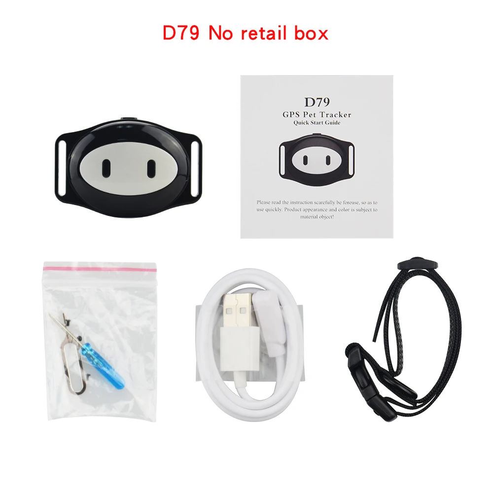 No box Pet gps трекер D79 собачий ошейник с gps водонепроницаемый IP68 Cat gps локатор устройство слежения в реальном времени Geofence WiFi LBS найти бесплатное приложение - Цвет: No box