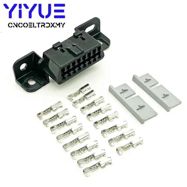 OBD2 16Pin Female Connector Obd 2 Adapter Diagnostic Interface Obd Ii Female Wire Sockets A