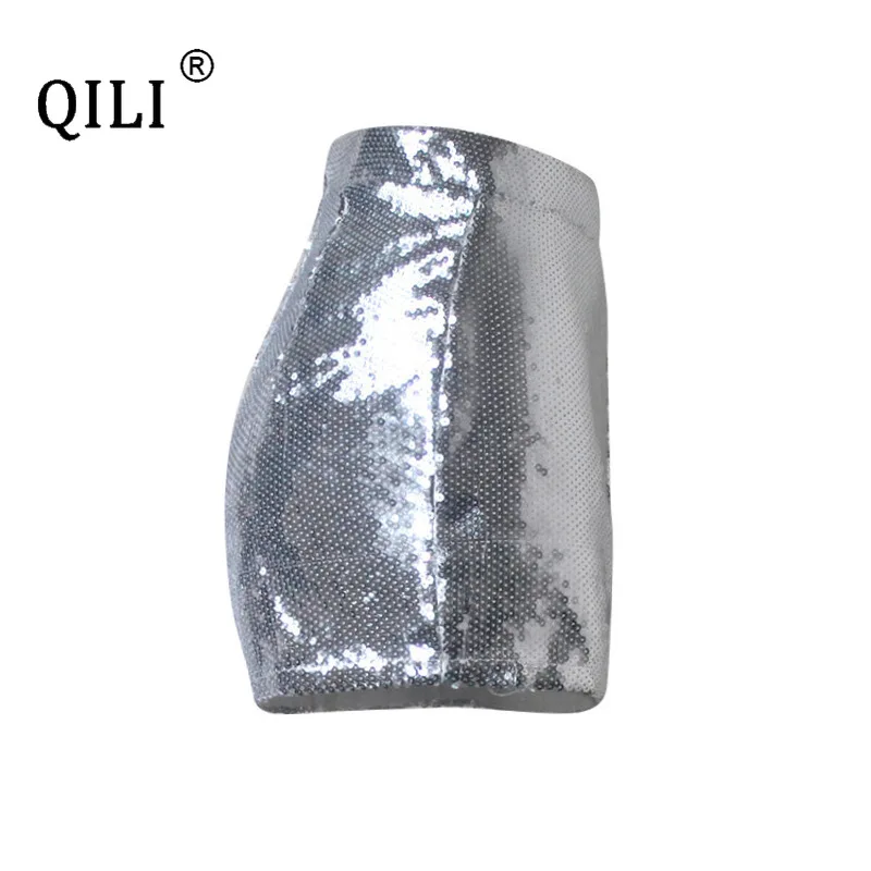 QILI, женские шорты с пайетками, белые, на молнии сзади, обтягивающие, с блестками, шорты для женщин, s, модные, для улицы, шорты XXL