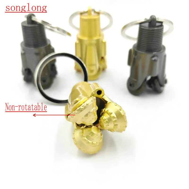 

Non-rotatable pendant PDC Oilfield Gear Drill Bits Key Chain three cone rotary drill bit pendant oil well Metal Keyring Gift