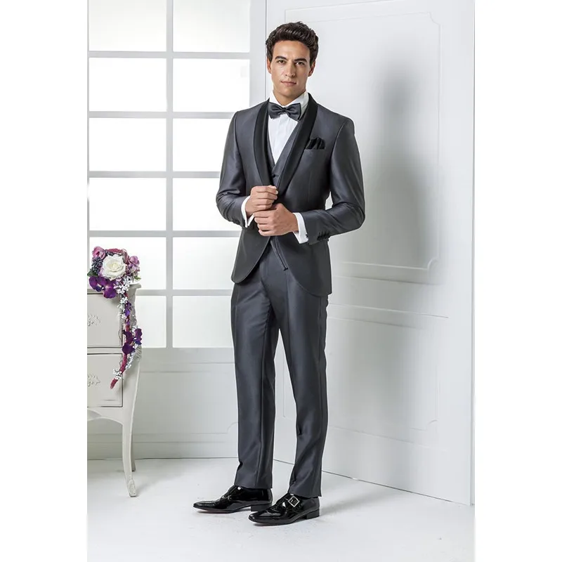 

Custom Made Hot Sale Grey Wedding suits Italian mens suits Wedding Tuxedos Best Men Suits (Jacket+Pants+Vest) G560