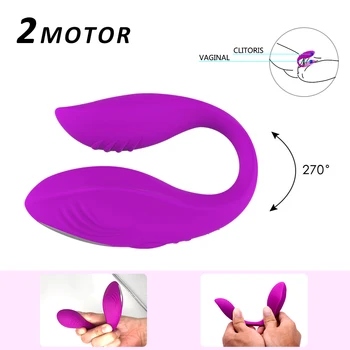 USB Rechargeable U Type Vibrating Dildo Remote Control Sex Toy for Women G Spot Clitoris Anal Stimulate Adult Toy for Couple use 2