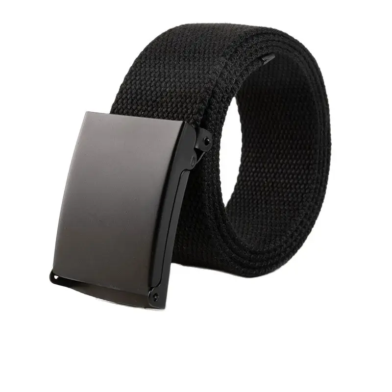 

3.8cm canvas belt men's and women's knitting pants belt leisure young students black buckle canvas belt