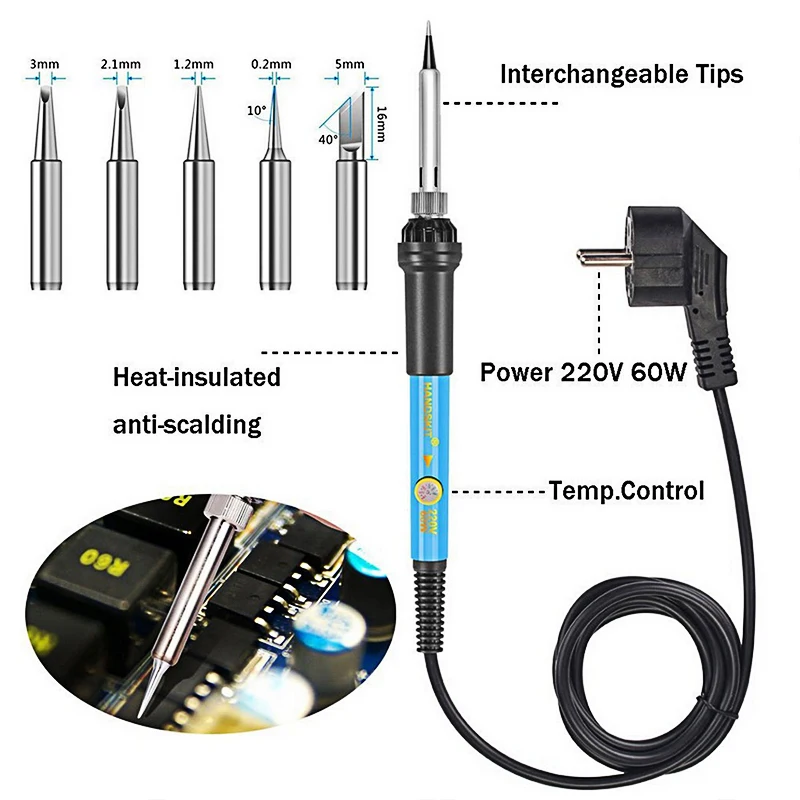 60W Electric Soldering Iron Temperature Adjustable 220 ? Welding Station Repair Tool Heat Pencil Soldering Gun Pyrograph