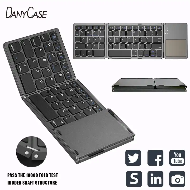 Folding Portable Wireless Keyboard Bluetooth Rechargeable English Bt Touchpad Mini Keypad For Ios Android Windows Ipad Tablet Keyboards Aliexpress