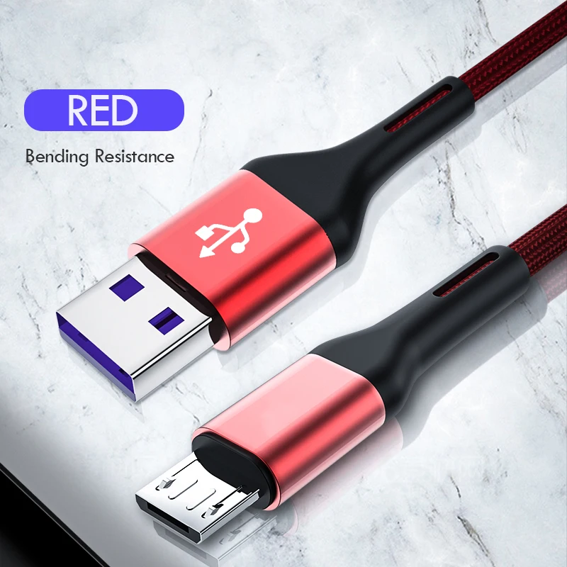 3 А Быстрая зарядка мобильного телефона 1 м 2 м Micro USB для Xiaomi Redmi Note 5 Pro Кабель для передачи данных для samsung S7 микро зарядное устройство планшета Android - Цвет: Red