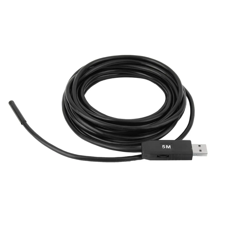 5 м 5,5 мм объектив жесткий кабель USB осмотр мини Гибкая камера IP67 Водонепроницаемый эндоскоп с 6 светодиодный бороскоп для ПК Android