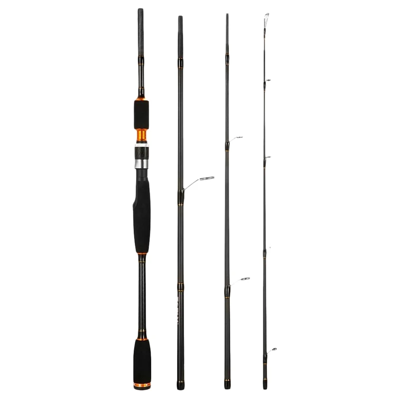 

Toply Lure Fishing Rod 4 Section M Power Carbon Fiber Travel Spinning Rod Ultralight Fishing Rods 6.8Ft/2.1M With Rod Bag For Pe