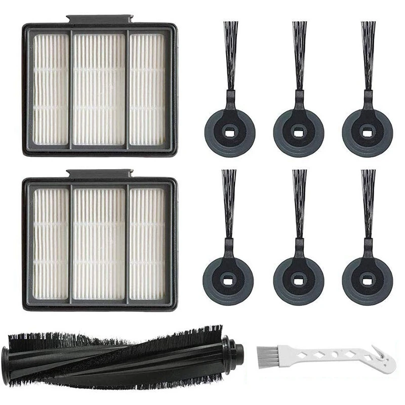 

10 Pcs Replacement Filter Side Brush for Shark ION Robot S87 R85 RV850 Vacuum Cleaner 1 Main Brush & 2 Pack HEPA Filter & 6 Side