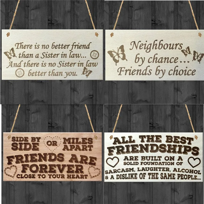 Rectangular Wooden Plaque Gift Pendant Tag Sign Vintage Home Decor Cool Plate Welcome Wood Poster Wall | Дом и сад