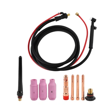 

1 Set Of WP-17V Tig Welding Head Torch Tool Flexible Head with Gas Valve 35/50 4M Cable Tool Set Tig Torch Accessories