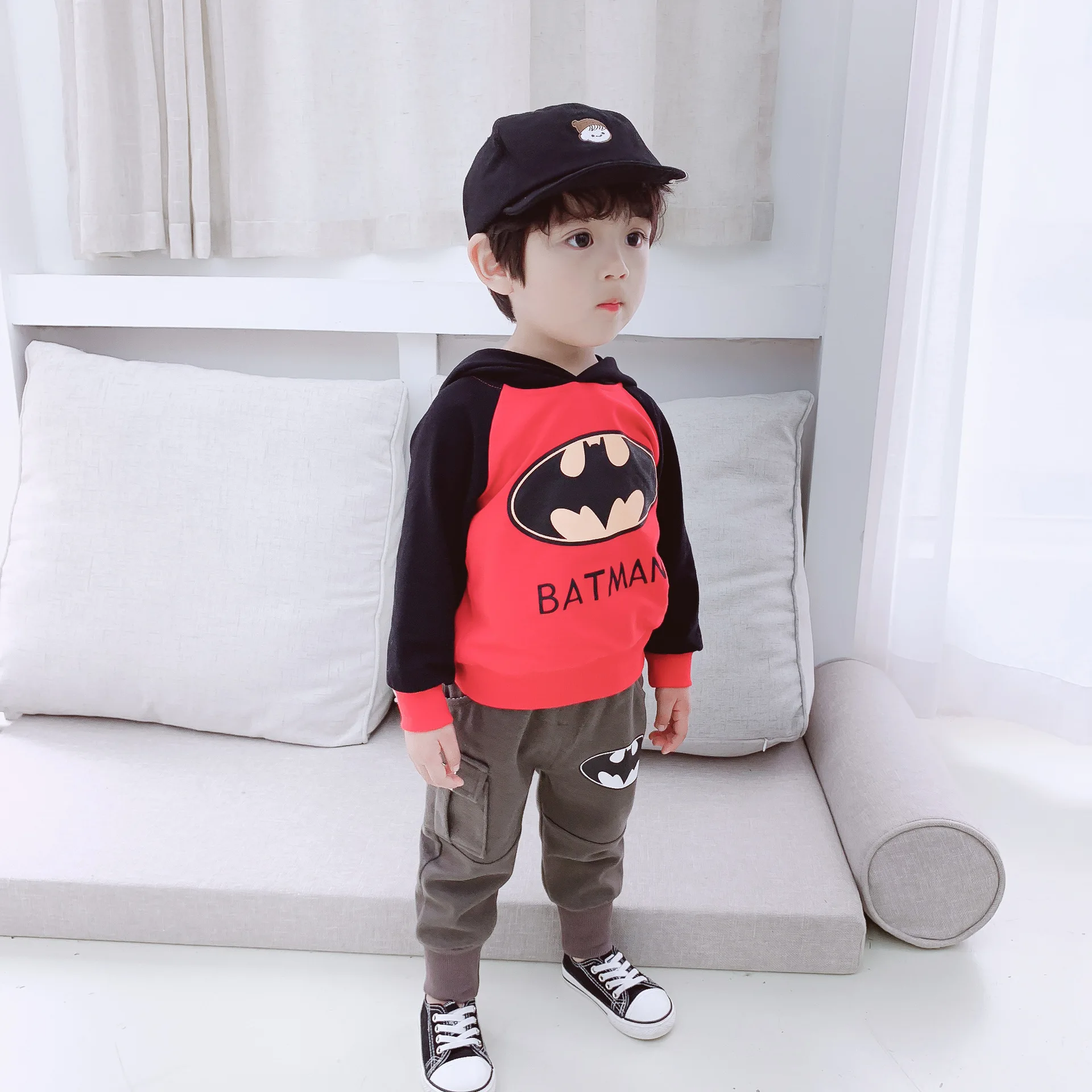 

2020 Spring New Style Fashion Children Baby Cartoon Animation Hooded CHILDREN'S Sweater Two-Piece Set