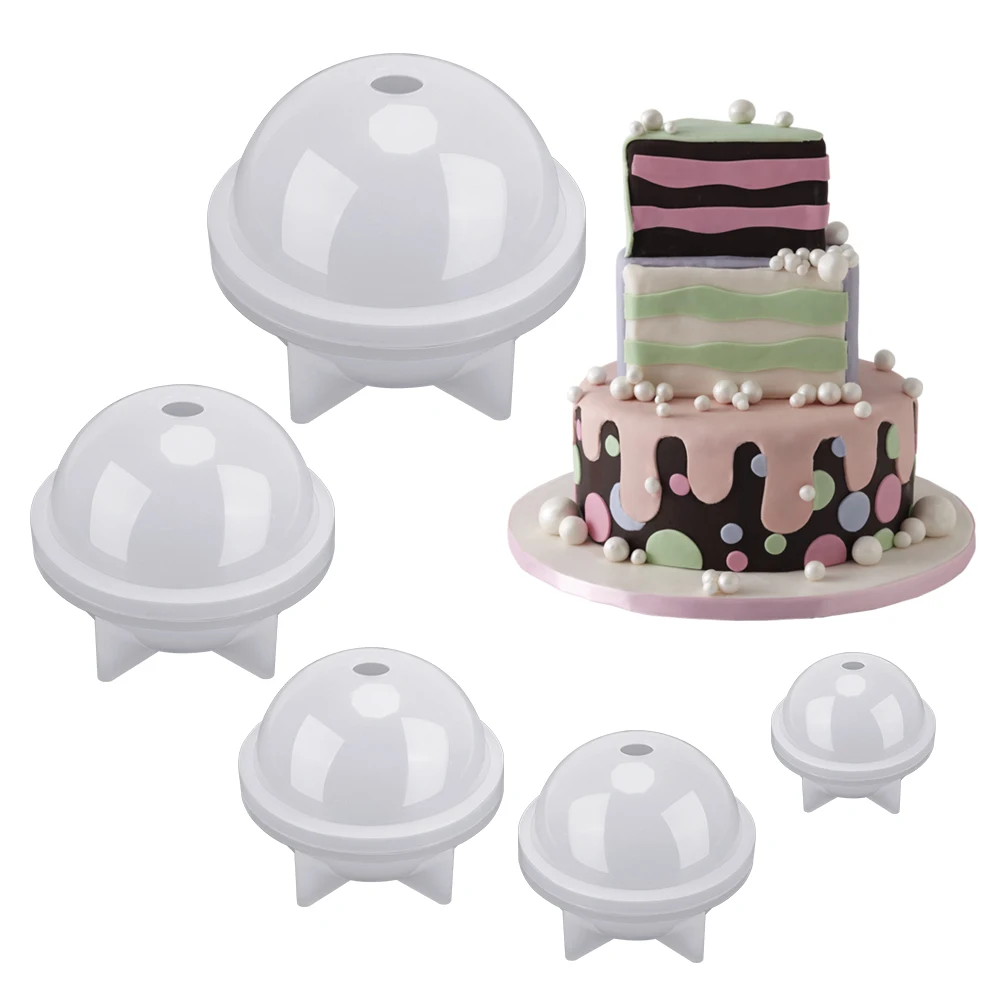 

5 Pcs/Set Silicone 3D Jewelry Craft DIY Art Spherical Mould Magic Bubble Making Round Ball Mold Epoxy Resin Cake Decorative