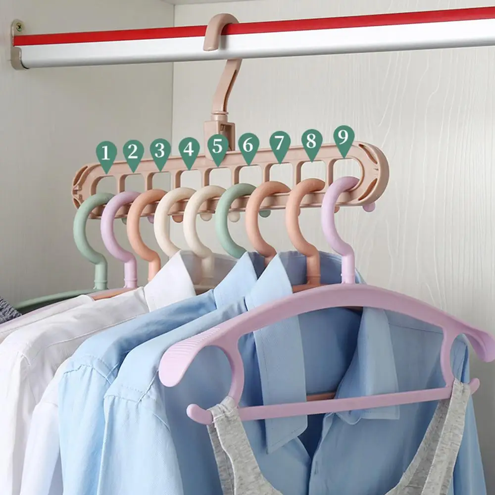 Противоскользящие 9 отверстий, вращающиеся на 360 ° пластиковые вешалки для одежды, вешалка для сортировки, сушилка для одежды, крючок, органайзер для одежды, лидер продаж