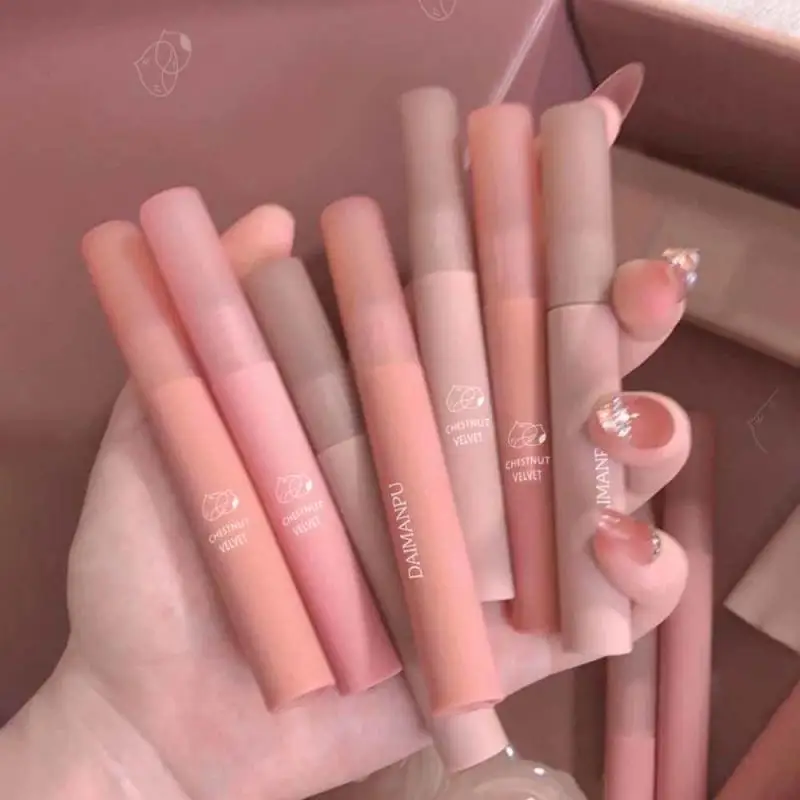 Makeup Chestnut Velvet Matte Liquid Lipstick Waterproof Lip Gloss Long Lasting Lipstick Red Lip Tint Beauty Cosmetics TSLM1