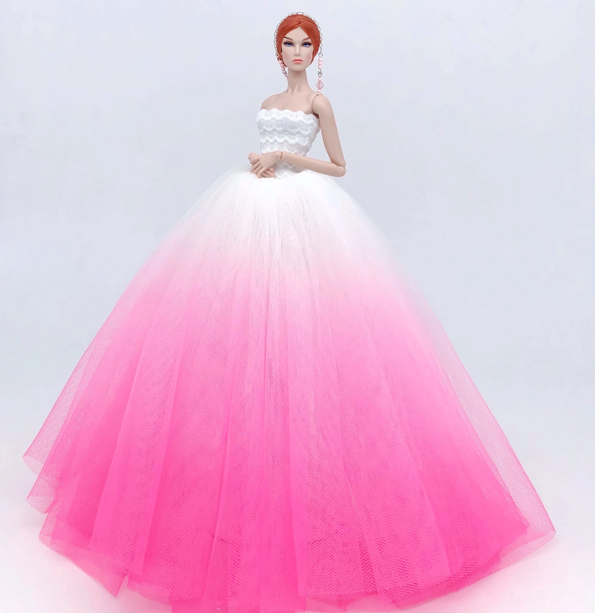 case for barbie doll clothes Princess dress trailing wedding bride marriage dress for barbie accessories toys house ornaments