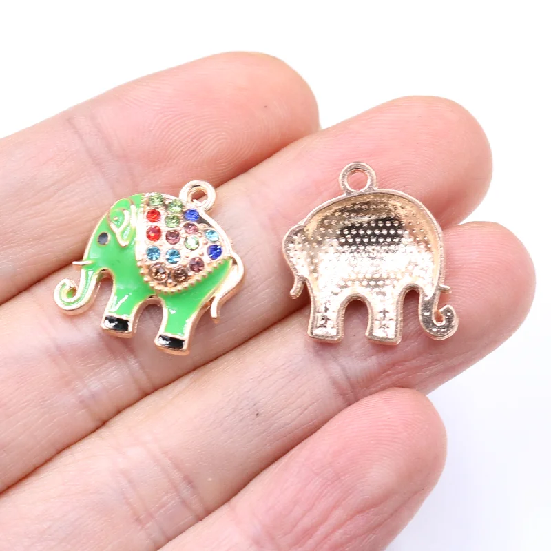 Enamel elephant charms, bracelet charms, jewelry charms, charm bracelets,  white elephant charms