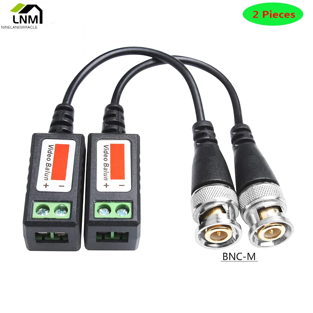 2 Pieces Video Balum BNC Connector Passive Transceivers Cable For CAT5/5E/6 Twisted Pair Transmitter CCTV Security Camera | Безопасность