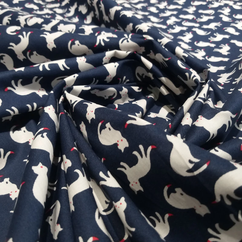 2019NEW хлопок милый кот Печать саржевого поплина ткань для платья DIY Одежда постельных принадлежностей ручной работы шитье Лоскутная Ткань