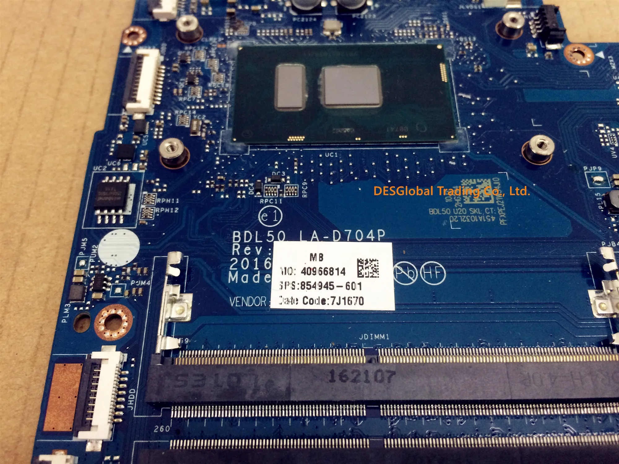 remarkable  For HP 15-AY 250 G5 250-G5 Laptop Motherboard BDL50 LA-D704P 854945-601 854945-001 Mainboard SR2EY 