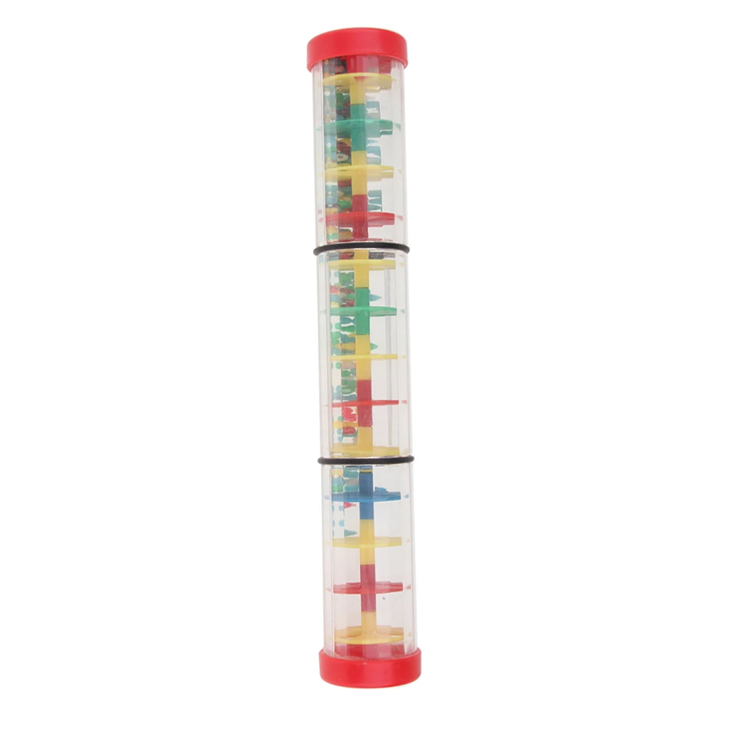 

11.81inch Colorful Plastic Rainmaker Rainstick Rattle Toy for Kids Toddler Baby Music Educational Toys