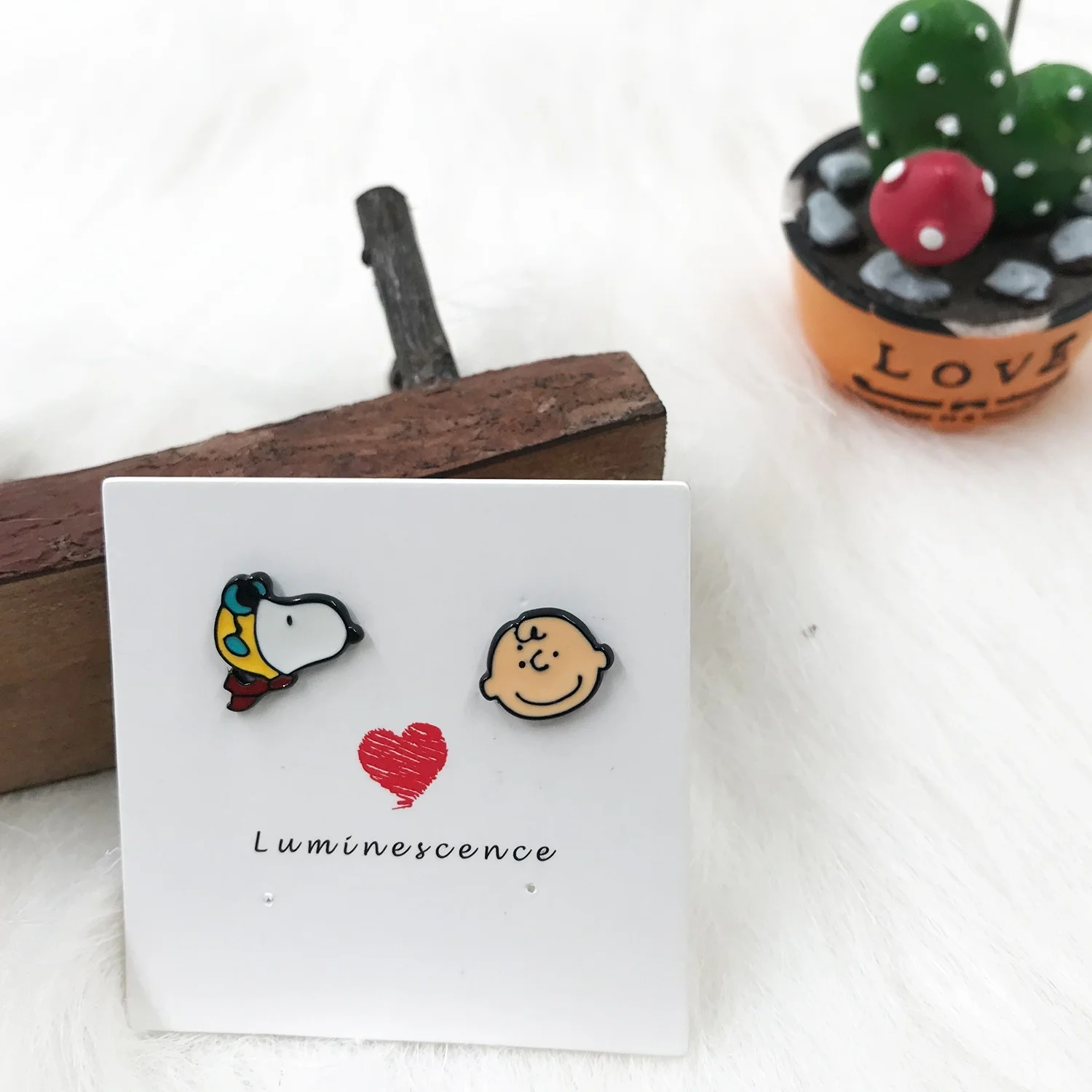 EUPNHY 1 Pair Cute Dogs Peanuts Hypoallergenic Earrings Cartoon Piercing Stud Earrings for Women Girls Small Earring Jewelry