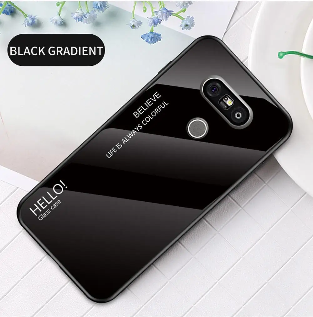 Тонкий градиентный чехол из закаленного стекла для LG G7 G8 ThinQ G6 G5 мягкая задняя крышка на для LG G5 G6 G7 G8 силиконовый чехол для телефона Caoa