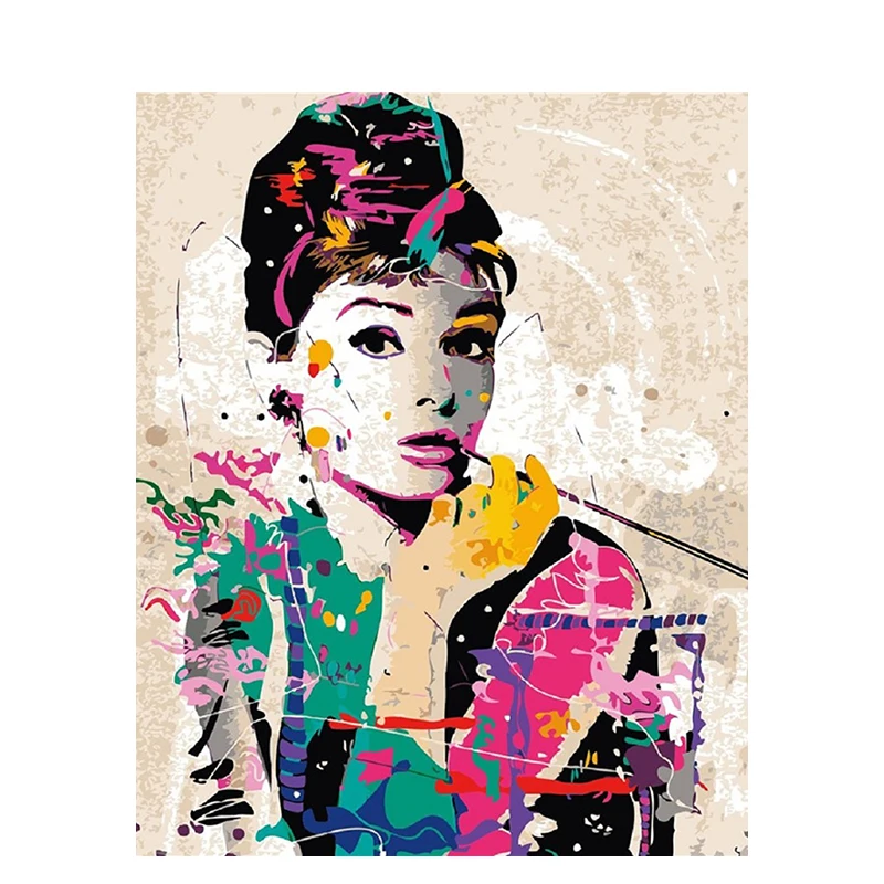 

GATYZTORY DIY Painting By Numbers Abstract Woman HandPainted Oil Painting Fun at Home Home Decoration Unique Gift