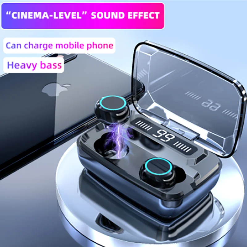 M11TWS сенсорная Беспроводная bluetooth-гарнитура, гарнитура для упражнений, HiFi гарнитура 4000 мА перезаряжаемый мобильный телефон