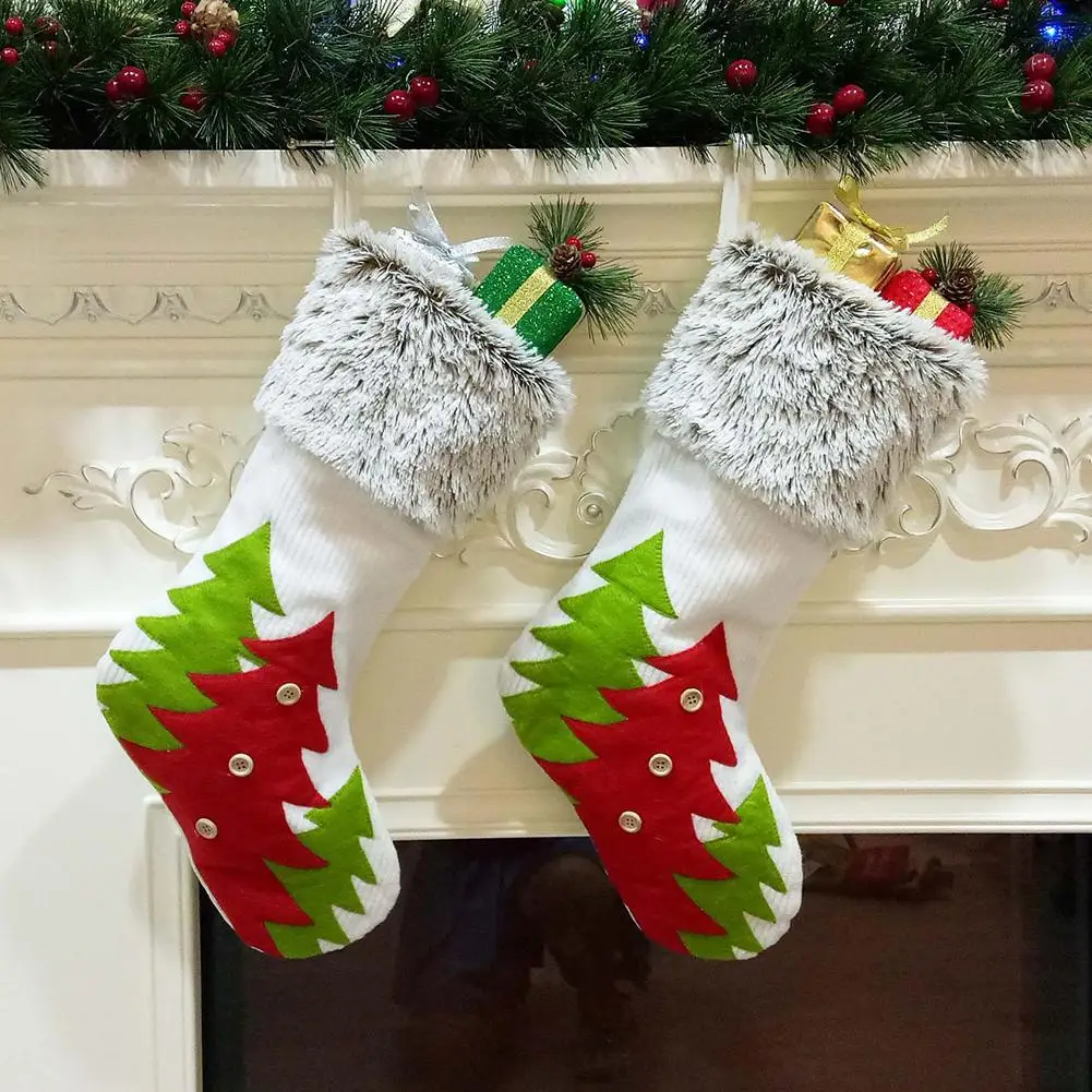 

1Pc Hanging Christmas Tree Pattern Candy Gift Bag Xmas Stocking Home Xmas Tree Decor Christmas Decoration