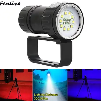 

10pcs LED QH18 120W 12000Lumens 5050 XML2 + Four XPE R5 Underwater Scuba Canister Lamp 7 Modes Diving Flashlight