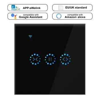 

EWeLink App Wifi Smart Touch Curtain Switch Voice Control By Alexa And Google Phone Control For Electric Curtain Motor