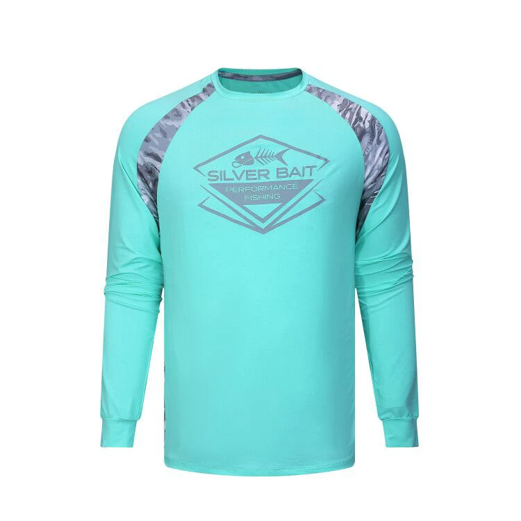 Men Fishing Shirts Men Performance Fishing Shirt Long Sleeve UPF50+ Breathable Quick-Dry Moisture Outdoor T-Shirt USA Size S-4XL