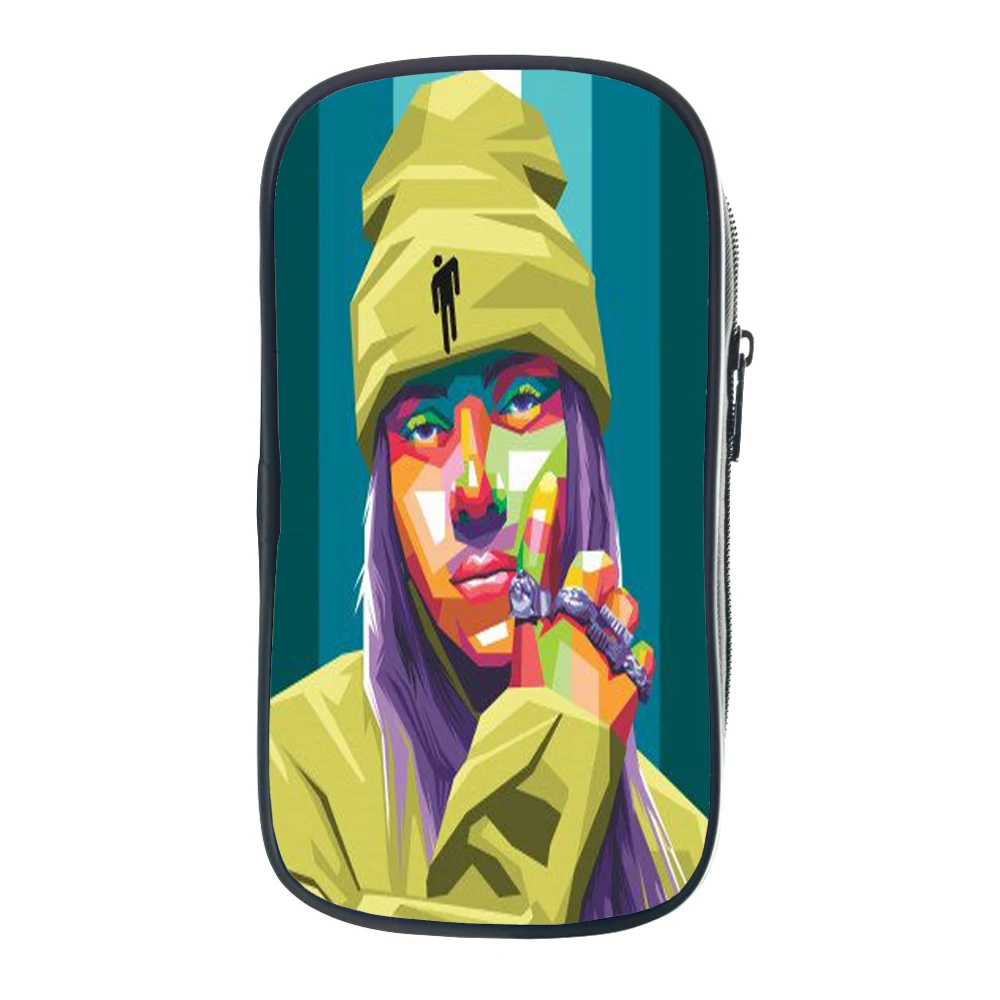 Модный чехол для карандашей Billie Eilish, сумка для ручек для подростков, сумка для канцелярских принадлежностей для мальчиков и девочек, Студенческая коробка для карандашей в стиле хип-хоп, Подарочный держатель для карандашей для детей - Цвет: 8