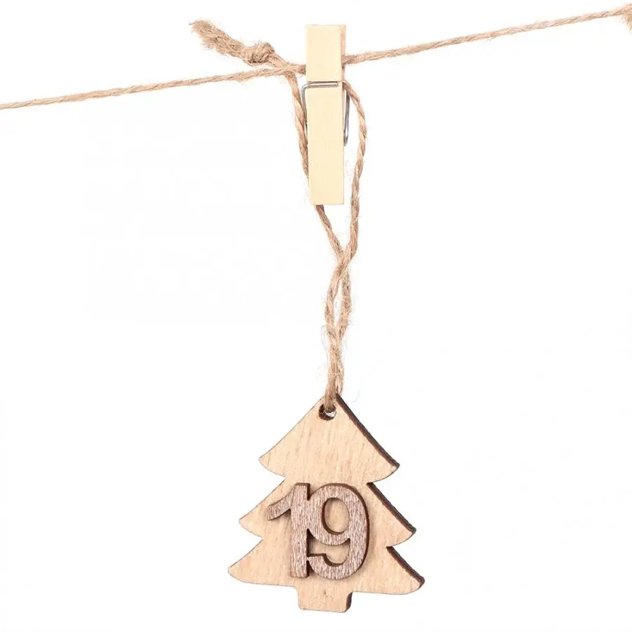 Christmas Decoration Wooden DIY Christmas Tree 1-24 Calendar Hanging Ornament Home Xmas Innovative Accessories