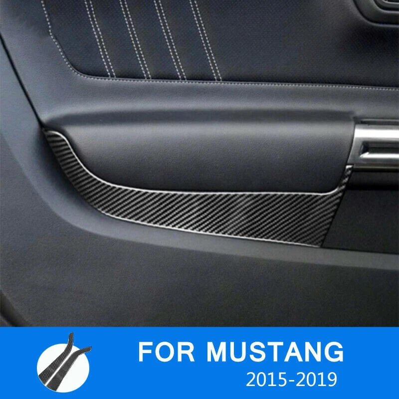 Для Ford Mustang- углеродное волокно передняя дверь автомобиля панель крышка наклейка отделка