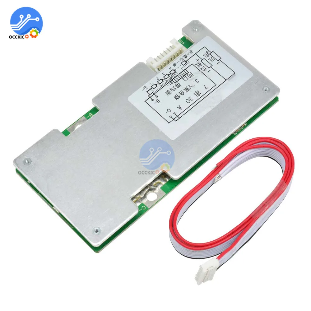 BMS 7S 24V 30A 18650 Защитная плата для литиевой батареи балансир тока Lipo Li-Ion BMS PCB Atmega батарея аксессуары для зарядки